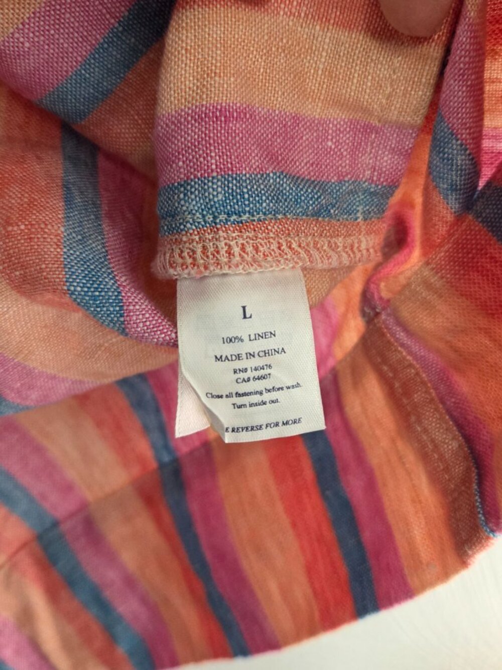 Faherty Avalon Dress, Size L 100% linen - Picture 7 of 14